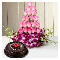 Flowers Basket N Cake Combo - Image 1