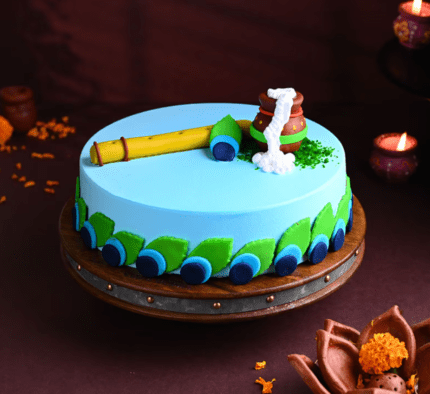 Divine Flute Janmashtami Cake
